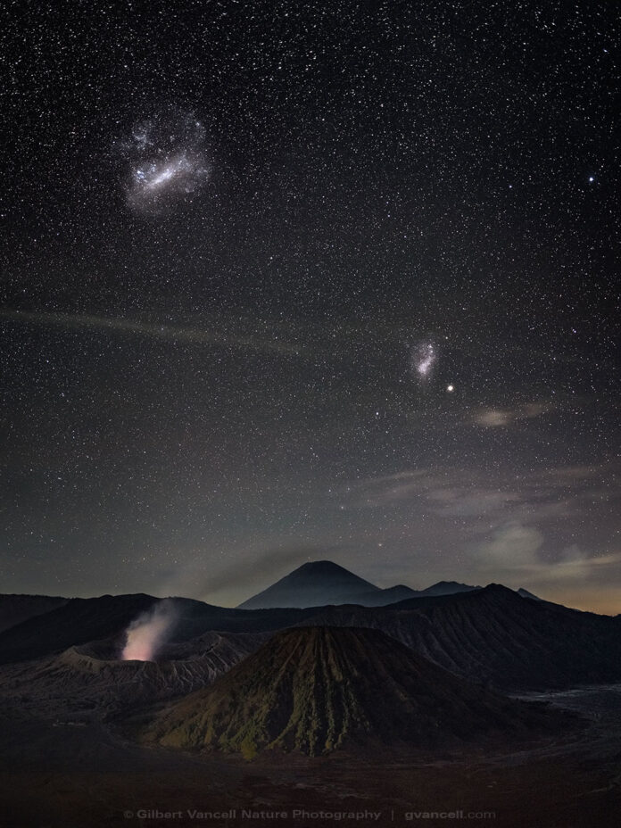 The Magellanic Clouds over Bromo Semeru Tengger National Park | Java | Indonesia. 